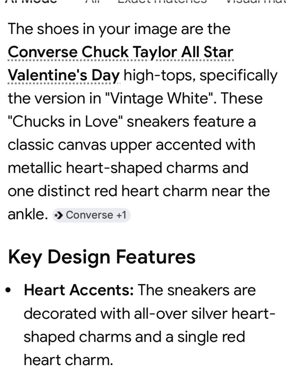 CONVERSE Chuck Taylor all star Valentine’s Day white high tops in size 9 NWT - Picture 4 of 10